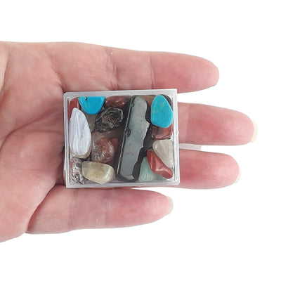 Wholesale Pack of 10 Mini Crystal Gemstone Box, Mixed Tumblestones - TK Emporium