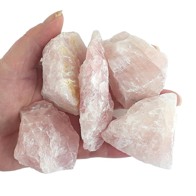 Wholesale Pack of 10 Rose Quartz Rough Crystal Stones - TK Emporium