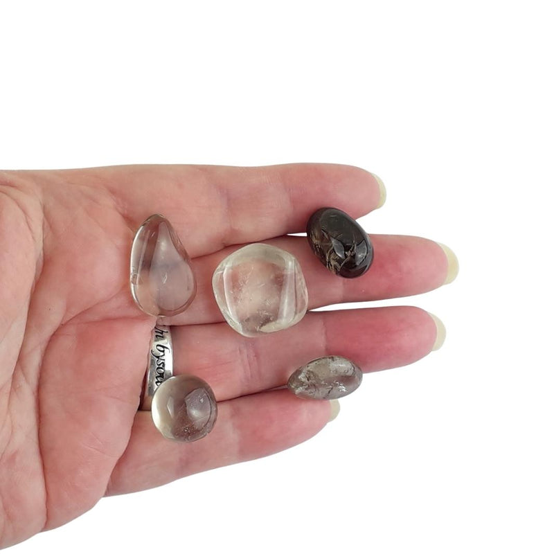 Wholesale Pack of 10 Smoky Quartz Crystal Tumblestones from Brazil - TK Emporium