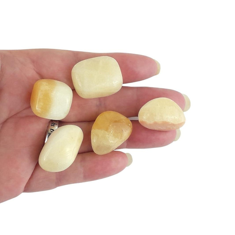 Wholesale Pack of 10 Yellow Calcite Crystal Tumblestones from Mexico - TK Emporium