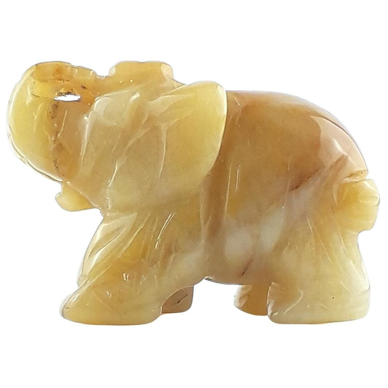 Yellow Aventurine Crystal Elephant Figurine, Gemstone Ornament - TK Emporium