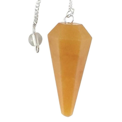 Yellow Aventurine Faceted Cone Shape Crystal Dowsing Pendulum - TK Emporium