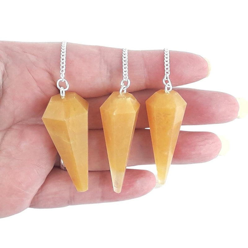 Yellow Aventurine Faceted Cone Shape Crystal Pendulum from Brazil - TK Emporium