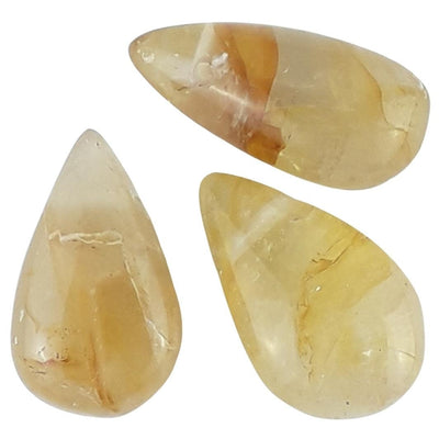 Yellow Hematoid Quartz Crystal Teardrop Beads - Large 2mm Drilled Hole - TK Emporium